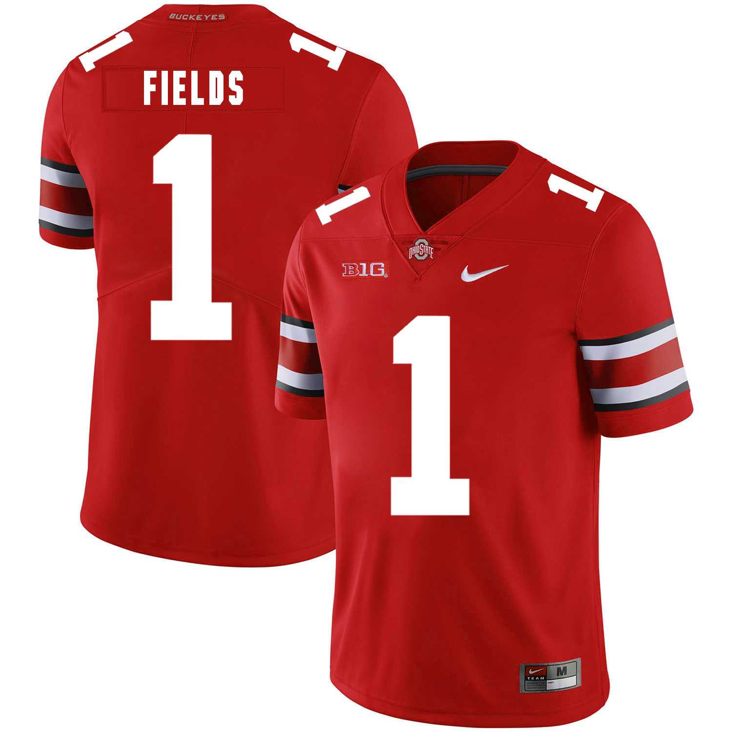 Ohio State Buckeyes 1 Justin Fields Red Nike College Football Limited Jersey Dzhi